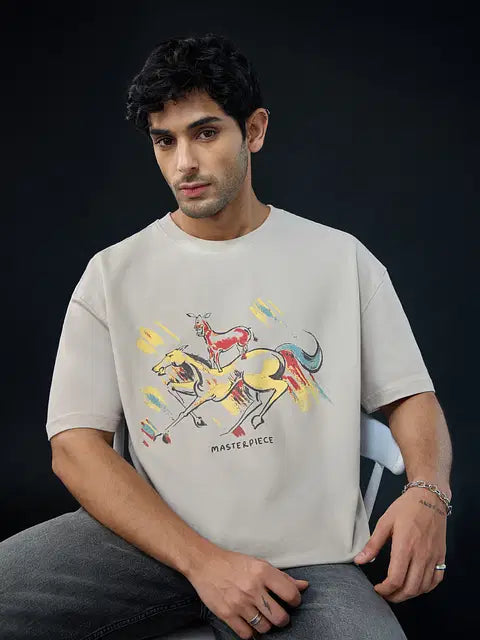 Welcome Majnu Bhai Painting Oversized T-Shirts