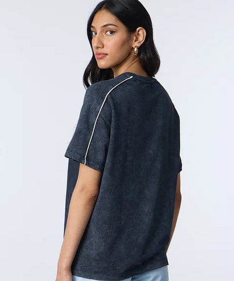Souled Originals Washed Navy Women Oversized T-Shirts
