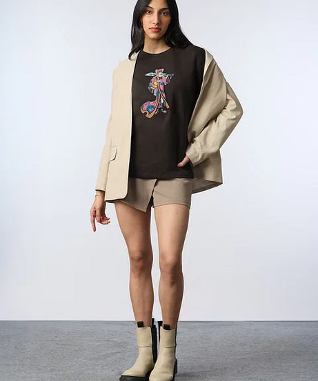 Oversized T-Shirt Ukiyo-E Geisha Women