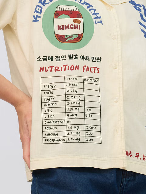 Cotton Linen Kimchi Women Holiday Shirts