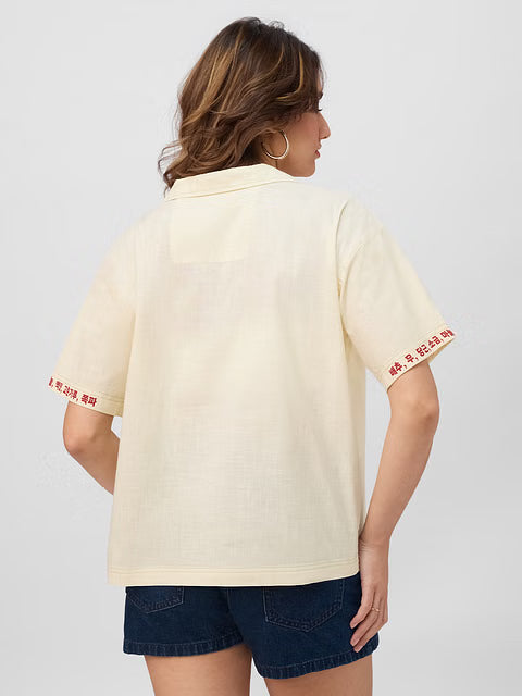 Cotton Linen Kimchi Women Holiday Shirts