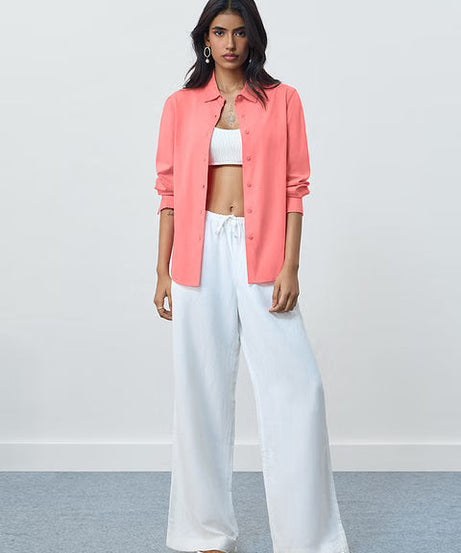 Back Tie-Up Coral Women Shirts