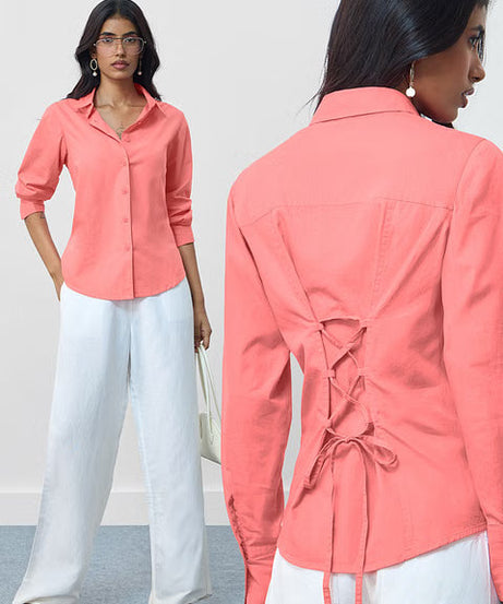 Back Tie-Up Coral Women Shirts