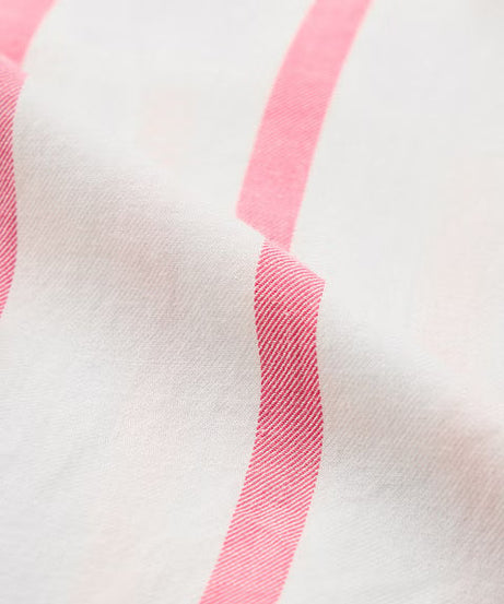 Pink Stripes Clover Bunny Women Boyfriend Shirts