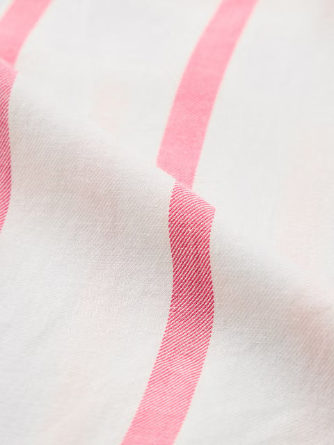 Pink Stripes Clover Bunny Women Boyfriend Shirts