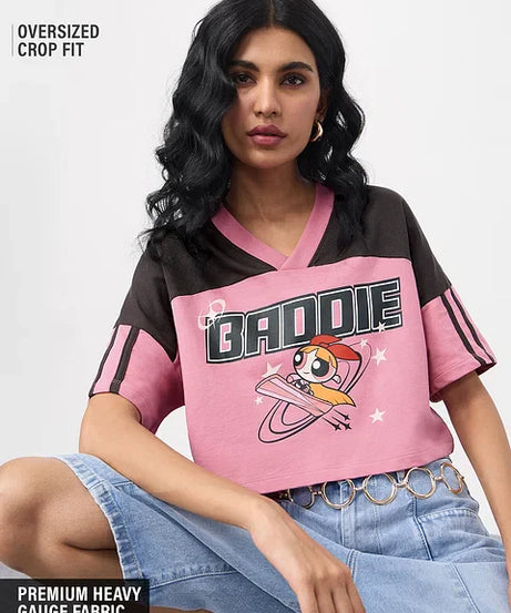 Powerpuff Girls  Baddie Women Oversized Cropped T-Shirts