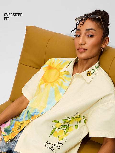 Cotton Linen Sunshine Women Holiday Shirts