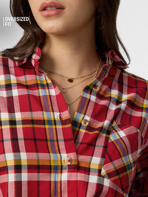 Plaid Shirt Phlox Women Boyfriend Shirts