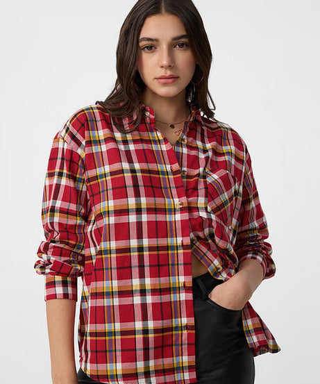 Plaid Shirt Phlox Women Boyfriend Shirts
