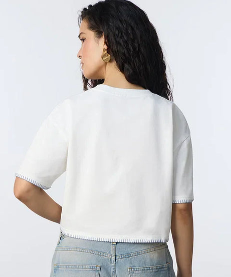 Crop T-Shirt Travelogue Women Oversized Cropped T-Shirts