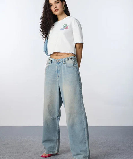 Crop T-Shirt Travelogue Women Oversized Cropped T-Shirts