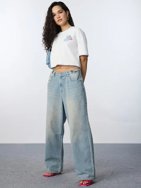 Crop T-Shirt Travelogue Women Oversized Cropped T-Shirts