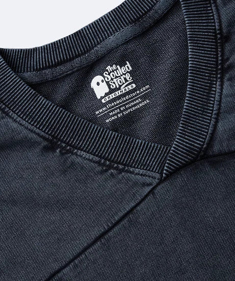 Acid Wash Tee Blue Women Oversized Cropped T-Shirts