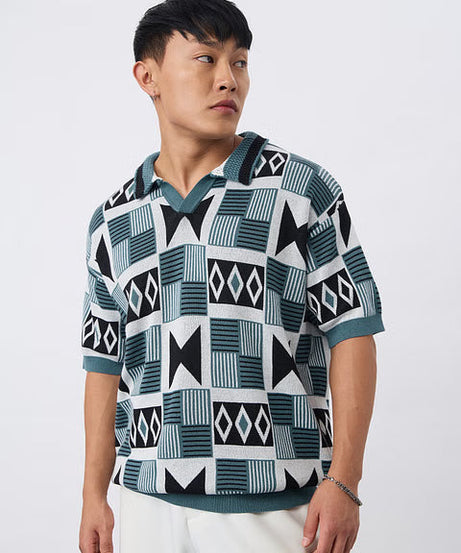 Jacquard Kaleido Oversized Polos