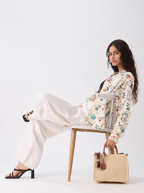 Textured Mahjong Tiles Women Boyfriend Shirts