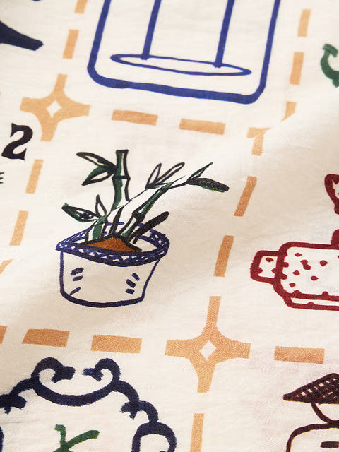 Textured Mahjong Tiles Women Boyfriend Shirts