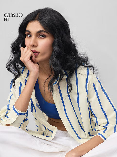 Stripe Sailor Women Boyfriend Shirts