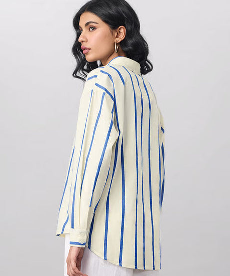 Stripe Sailor Women Boyfriend Shirts
