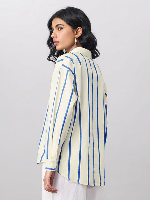 Stripe Sailor Women Boyfriend Shirts