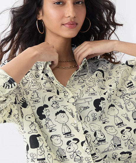 Peanuts Characters Women Boyfriend Shirts