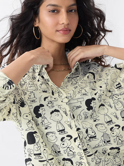 Peanuts Characters Women Boyfriend Shirts