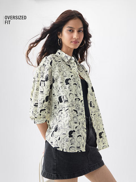 Peanuts Characters Women Boyfriend Shirts