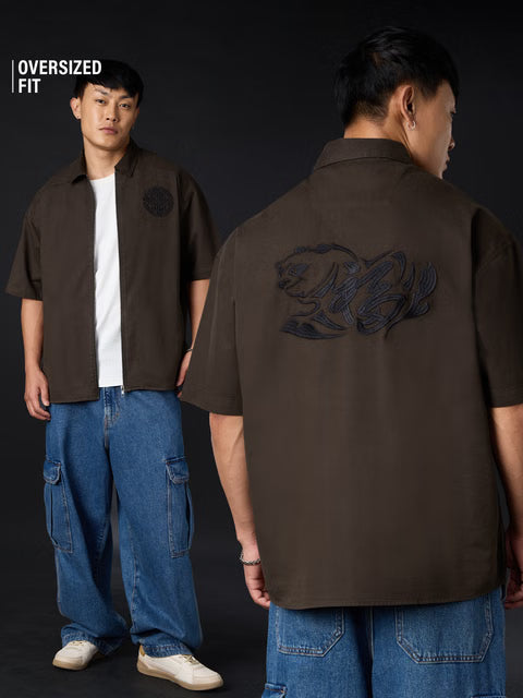 Zipper Kung Fu panda Oversized Shirts