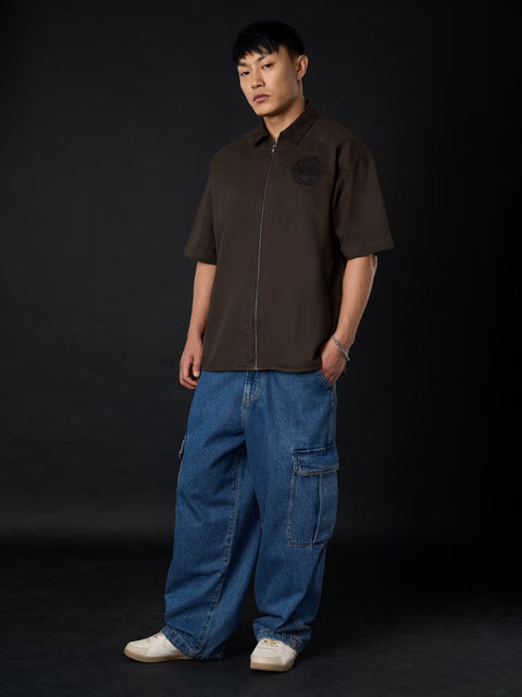 Zipper Kung Fu panda Oversized Shirts