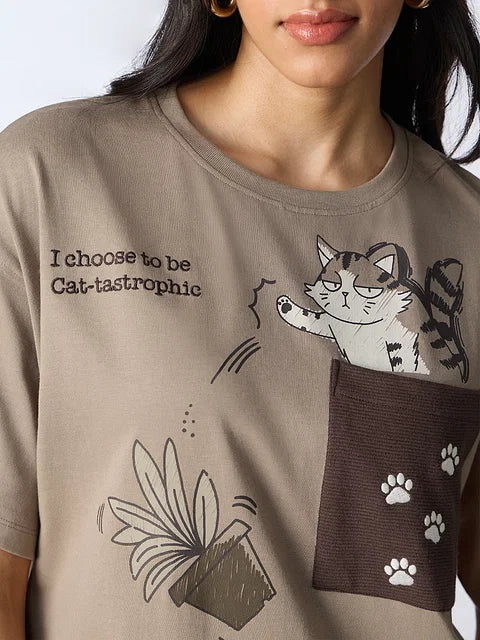 Cat-Tastrophe Women Oversized T-Shirts