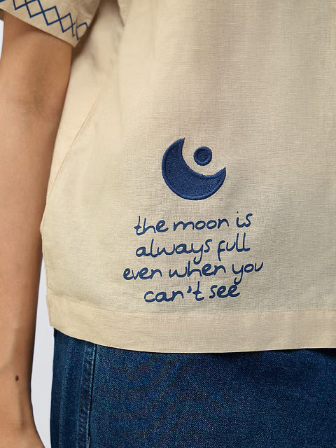 Cotton Linen Believe Women Boyfriend Shirts