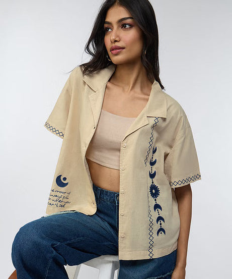 Cotton Linen Believe Women Boyfriend Shirts