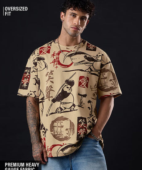 Kung Fu Panda  Sketchy Panda Oversized T-Shirts