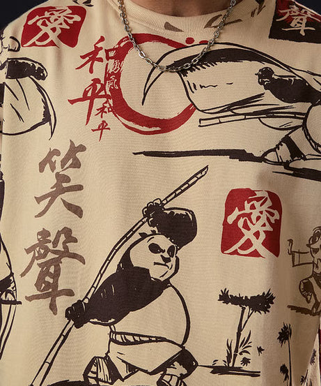 Kung Fu Panda  Sketchy Panda Oversized T-Shirts