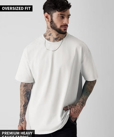 Solids Eggshell White Oversized T-Shirts