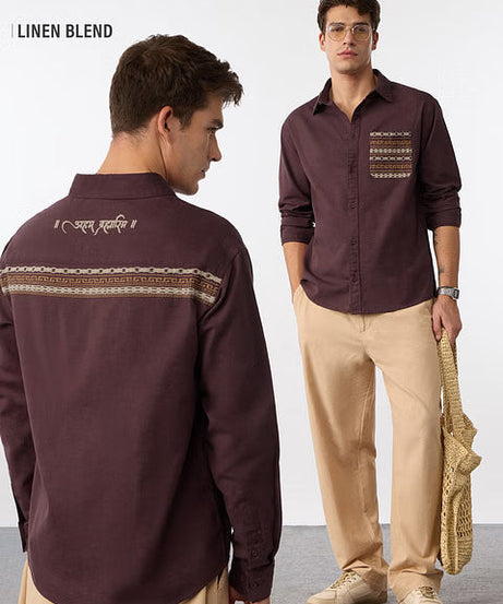 Aham Bramhasmi Cotton Linen Shirts