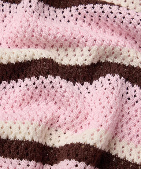 Open Knit T-Shirt Pink Panther Women Relaxed Fit