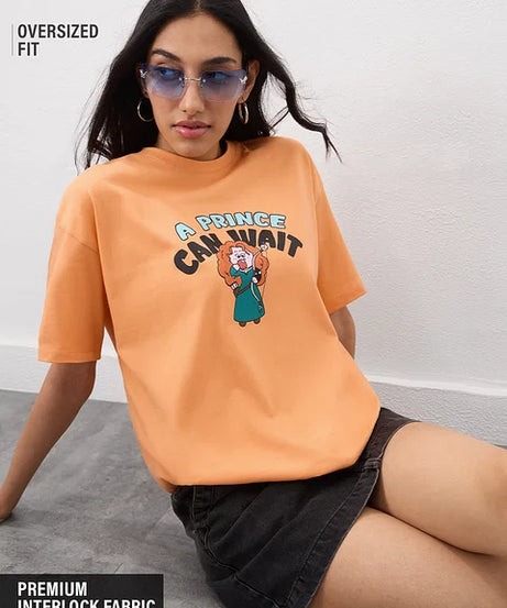 Disney Prince Can Wait Women Oversized T-Shirts