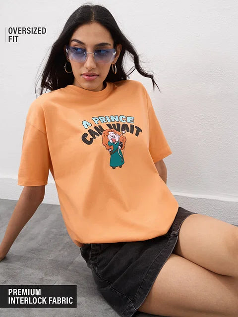 Disney Prince Can Wait Women Oversized T-Shirts