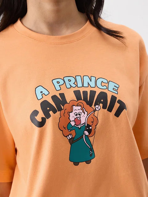 Disney Prince Can Wait Women Oversized T-Shirts