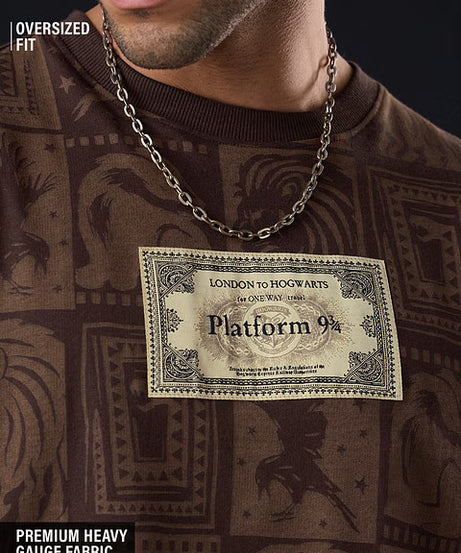 Harry Potter Platform Ticket Oversized T-Shirts