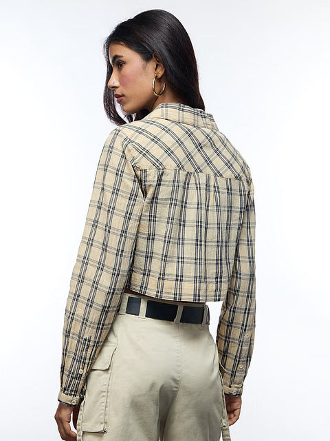 Textured  Birch Women Cropped Shirts
