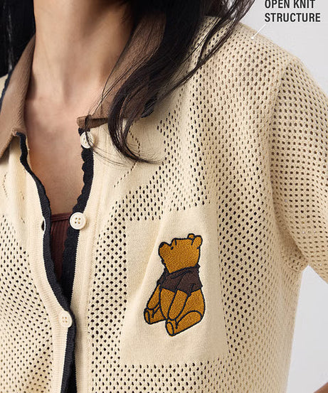 Open knit shirt Happy Pooh Women Shirts