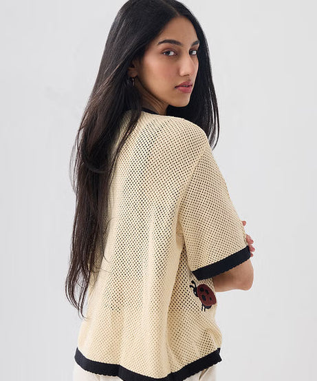 Open knit shirt Happy Pooh Women Shirts