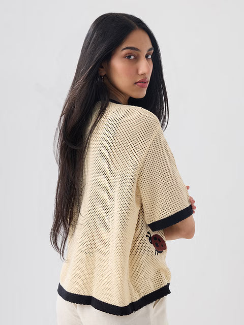 Open knit shirt Happy Pooh Women Shirts