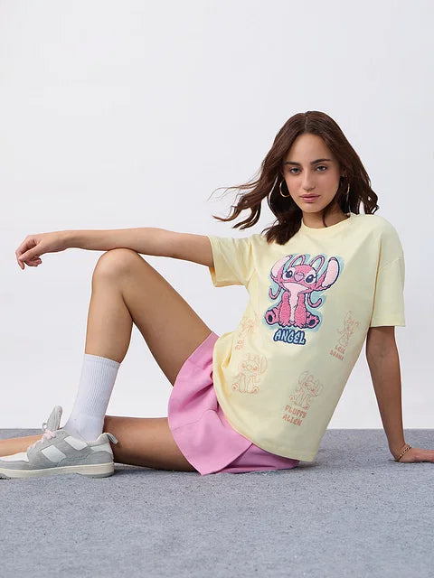Lilo & Stitch Less Drama Women Oversized T-Shirts