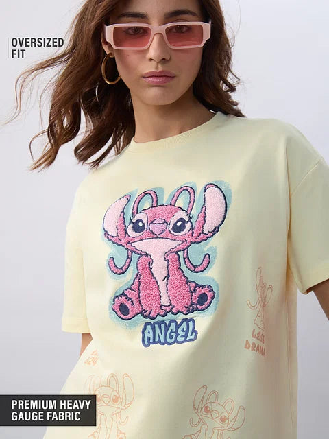 Lilo & Stitch Less Drama Women Oversized T-Shirts