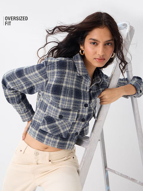 Plaid Indigrid Women Shackets
