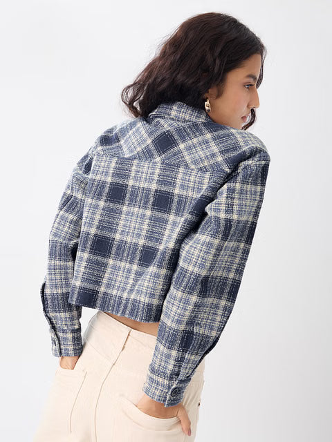 Plaid Indigrid Women Shackets