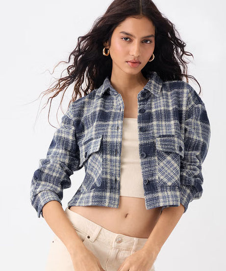 Plaid Indigrid Women Shackets