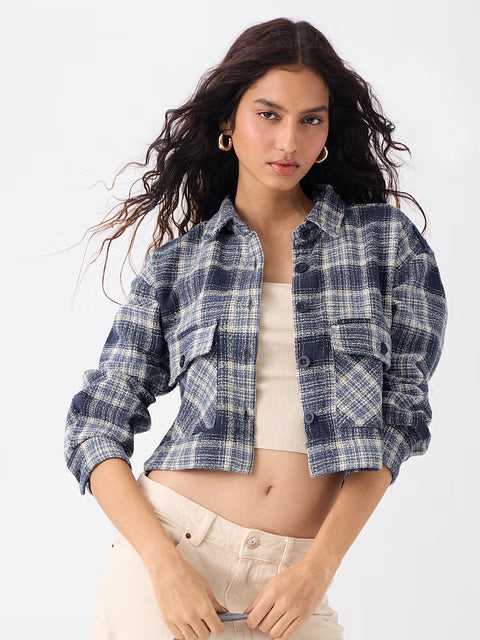 Plaid Indigrid Women Shackets
